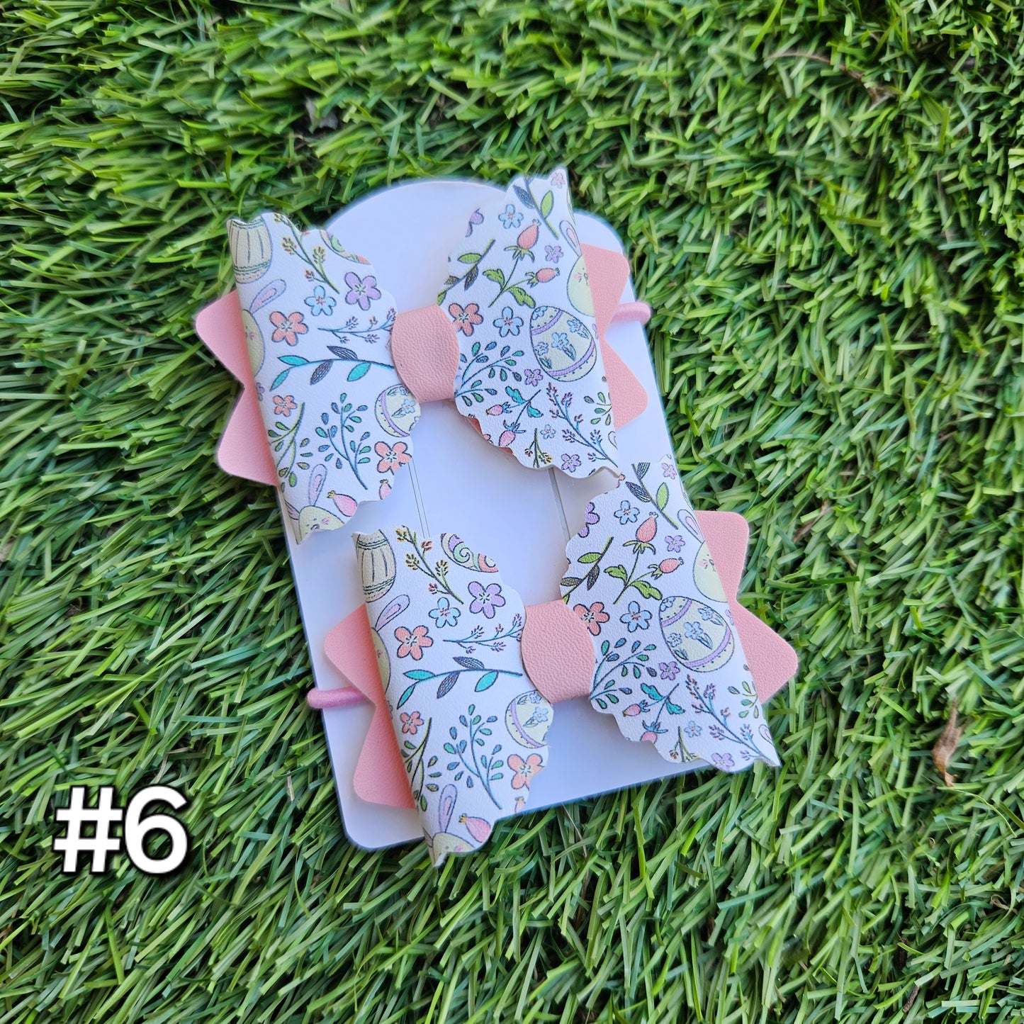 Easter Piggie Bow Hair Ties