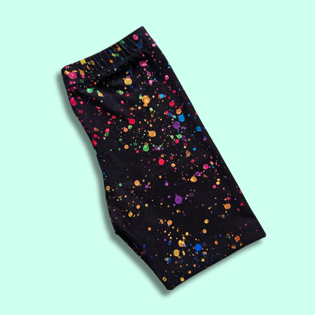 Paint Splatters Kids Bike Shorts