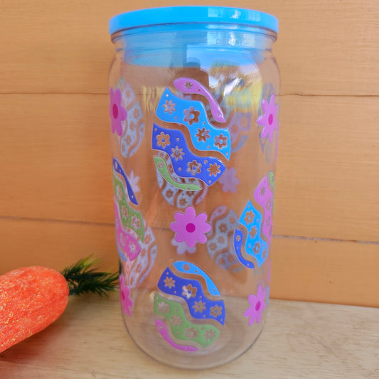 Floral Easter Eggs Plastic Tumbler