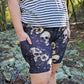Sepia Skulls Bike Shorts