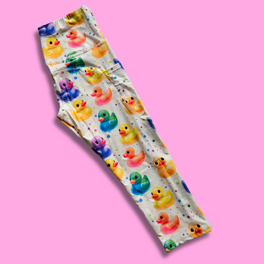 Rainbow Duckies Capri Leggings
