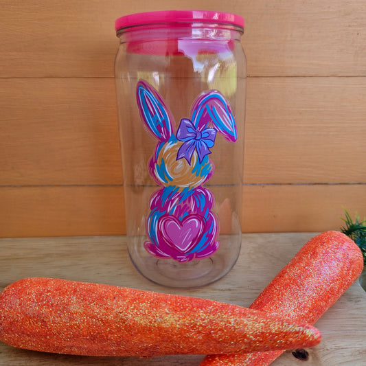 Bunny Sketch Plastic Tumbler