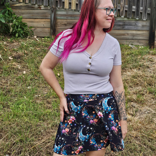Moonlight Flowers Skort
