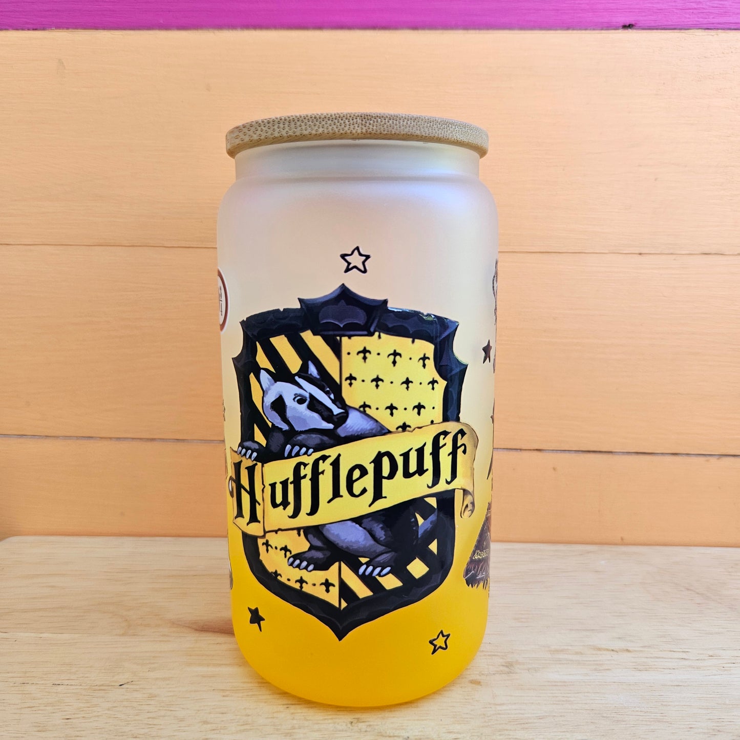 Huffl3puff Frosted Ombre Glass Tumbler