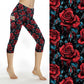 Rose Drip Art Capri Leggings