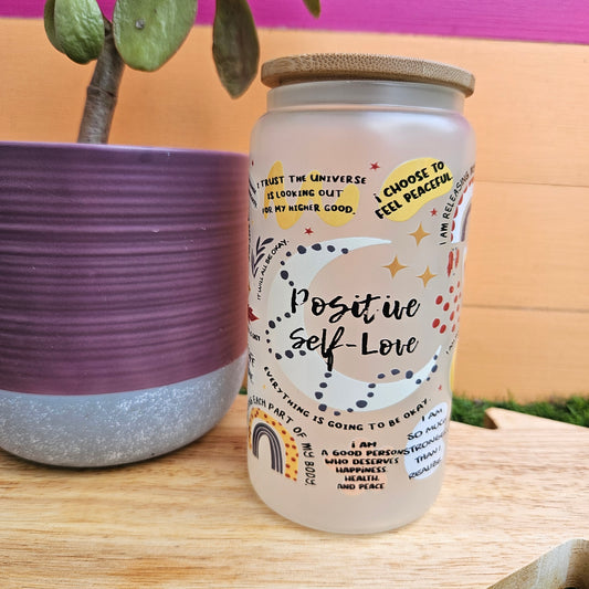 Positive Self Love Yellow Colour Changing Glass Tumbler - 16oz