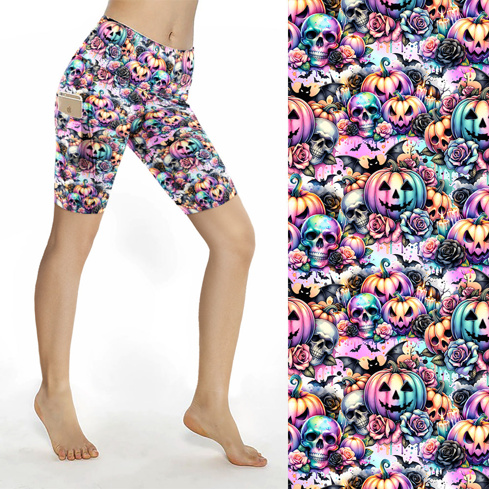 Pastel Pumpkins Bike Shorts