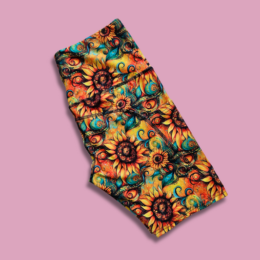 Painted Sunflowers Bike Shorts