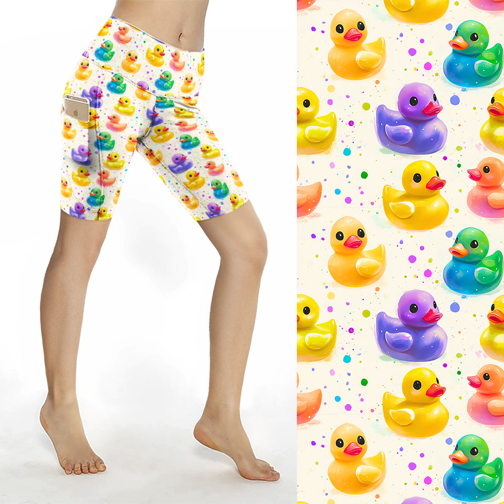 Rainbow Duckies Bike Shorts
