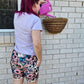 Floral Cow Print Bike Shorts