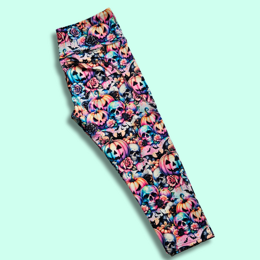 Pastel Pumpkins Capri Leggings