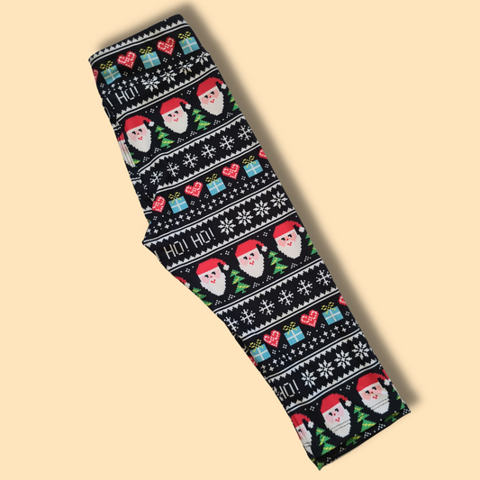 Ho Ho Ugly Sweater Capri Yoga Band - Kids Leggings