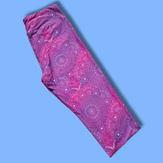 Pink Mandala Yoga Band Capri