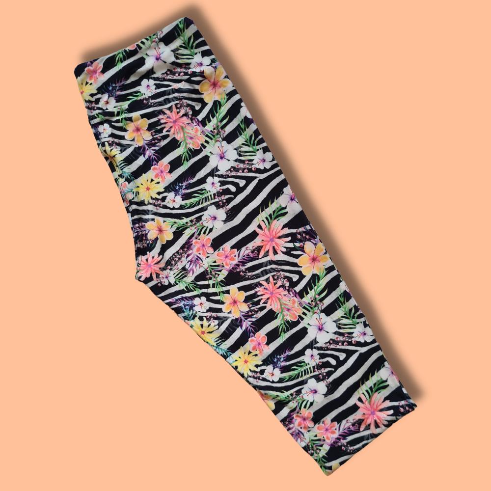 Floral Delight Yoga Band Capri