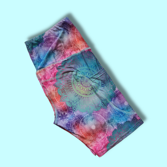 Bright Mandala Yoga Band Bike Shorts