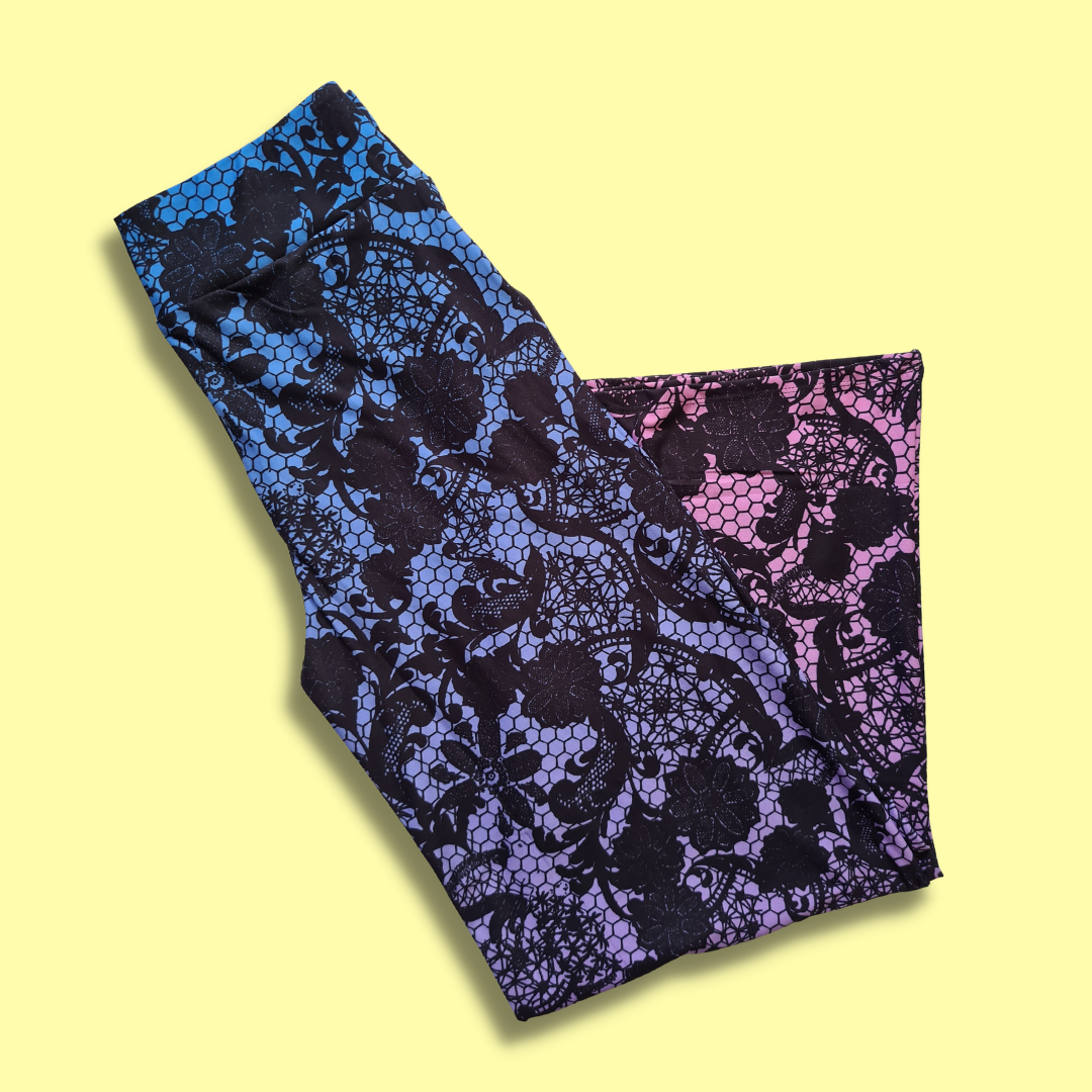 Purple Lace Beauty Lounge Pants (Yoga Band) w/ Pockets