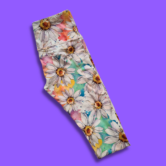 Rainbow Daisy Leggings w/ Pockets