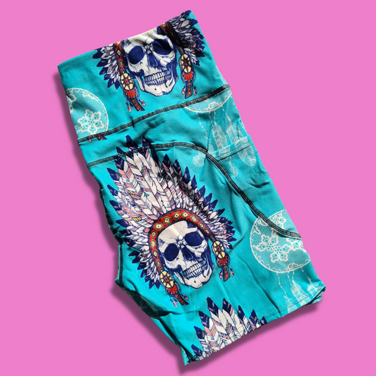 Indi Skull & Dreams Bike Shorts w/ Pockets