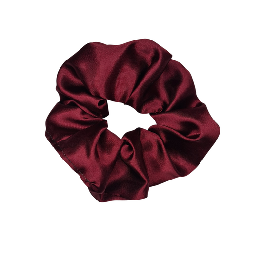 Maroon Satin Scrunchie