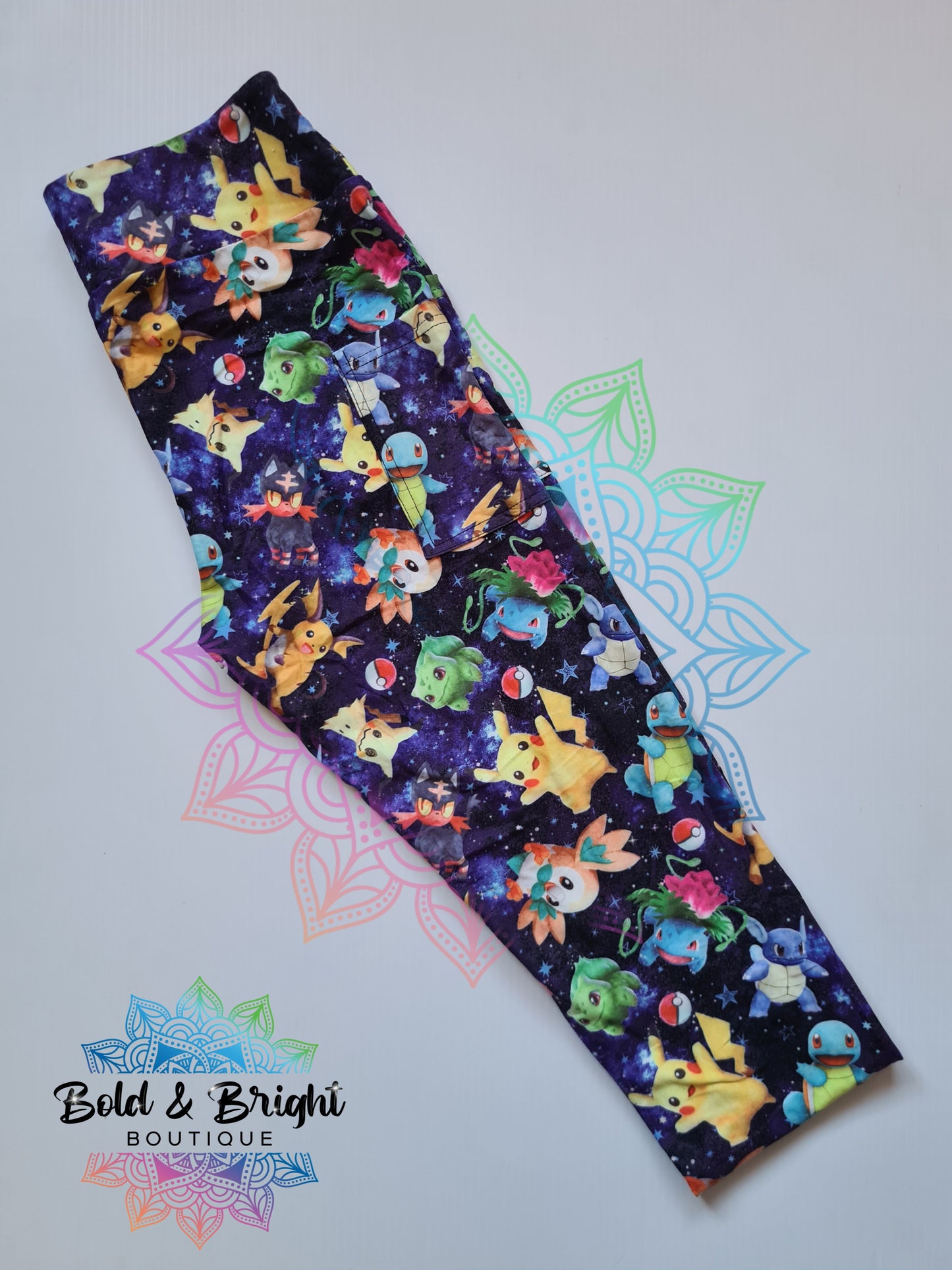 Pikachu & Friends Full Length Yoga Band with Square Pockets