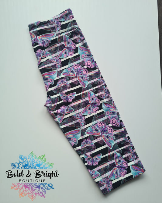 Holographic Butterflies Yoga Band Full Length