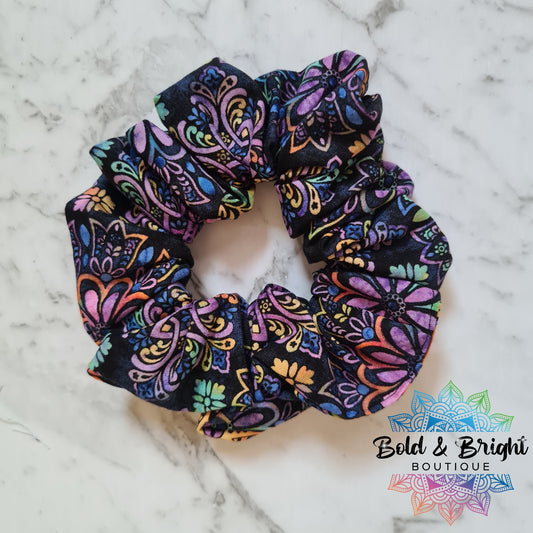 Rainbow Mandala Garden Scrunchie