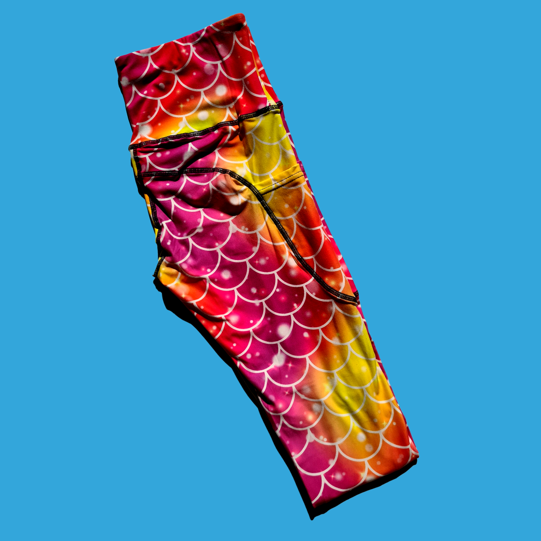 Mermaid Scale Sunrise Leggings w/ Pockets