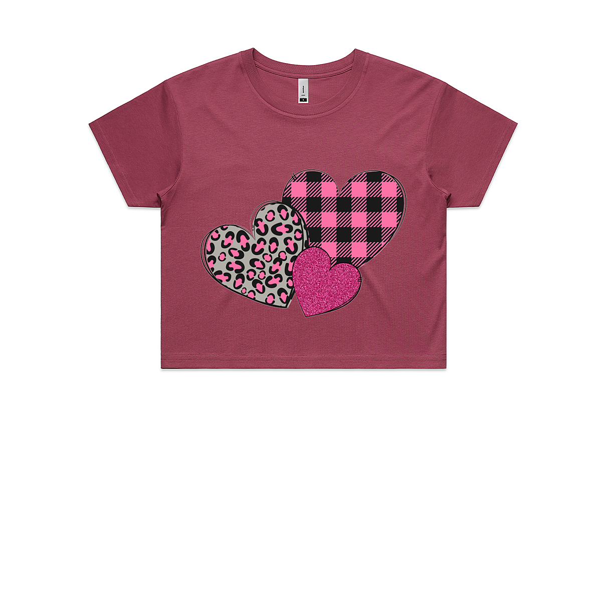 Pink Hearts Women's Crop Top