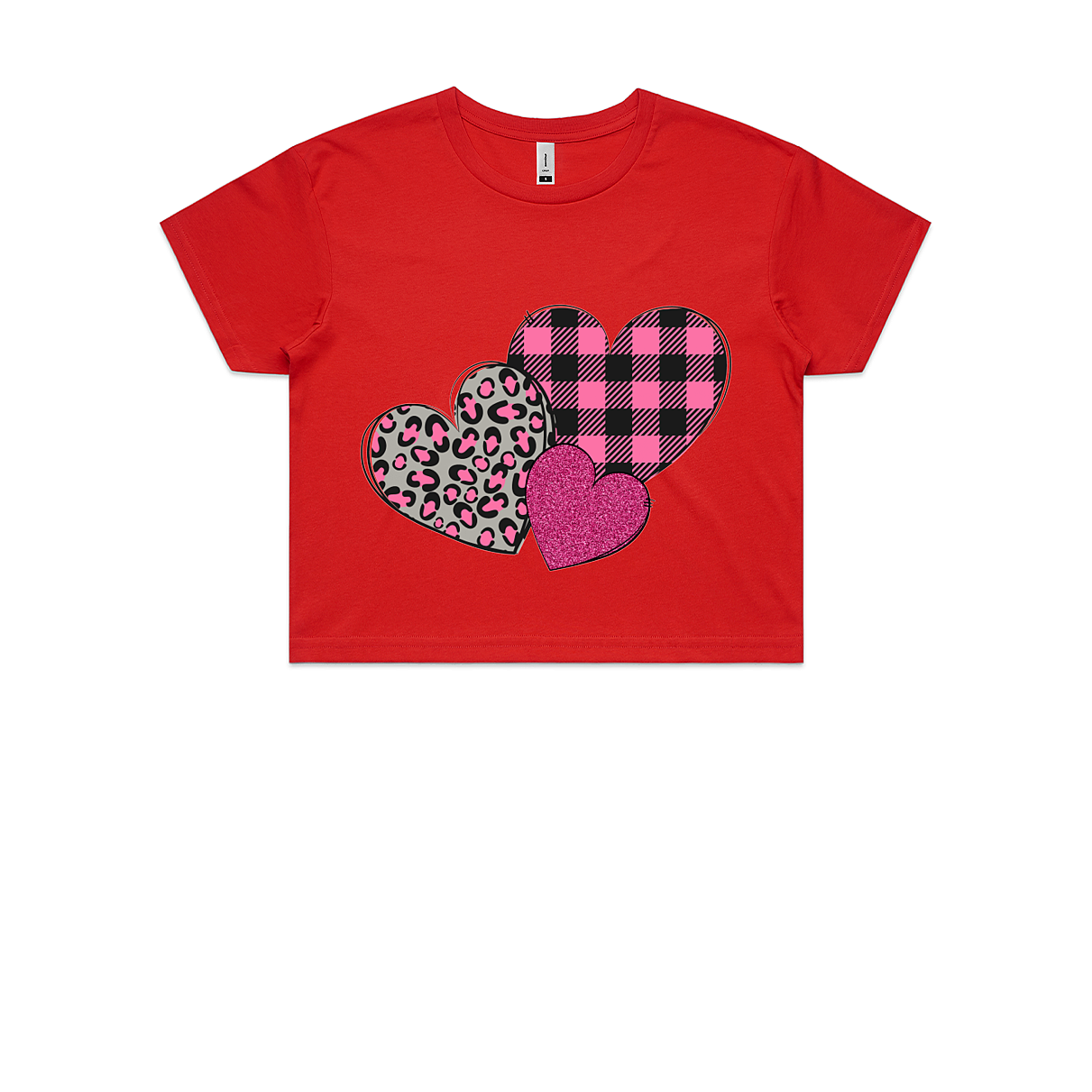 Pink Hearts Women's Crop Top