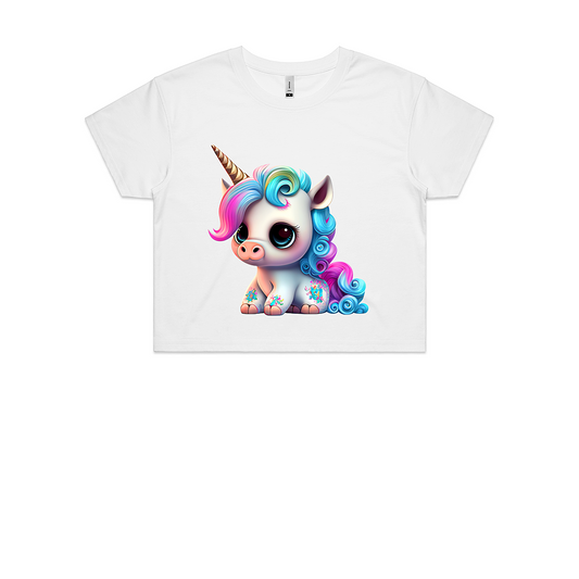 **PREORDER**  Tattooed Unicorn Women's Crop Top