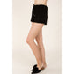 NEW! Velvet Vertical Stripe Shorts with Ruffled Hem and Drawstring Sleepwear